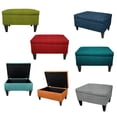 thumbnail image 2 of MJL Furniture   Wood Polyester-upholstered Storage Ottoman Teal, 2 of 5