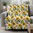 thumbnail image 2 of Sunflowers Blanket Soft Cozy Warm Throw Blanket for Couch, Plush Fuzzy Flannel Fleece Blankets for Sofa, Beige Botanical Yellow Florals Butterfly Bed Blankets Lightweight Gifts for Women, 30"x40", 2 of 9