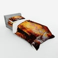 thumbnail image 3 of Country Duvet Cover Set, Paint of a Forest with Autumn Color Leaves Fall Time Sadness Season Theme Art, Bedding Set with Shams and Fitted Sheet, 3 Sizes, by Ambesonne, 3 of 3