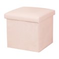 thumbnail image 1 of Square Pure Color Folding Chair Footstool Stool Seat Sofa Stool Folding Ottoman Chest,Cream-White, 1 of 5