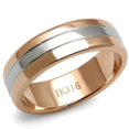 thumbnail image 1 of Alamode TK2569-12 Men Two-Tone IP Rose Gold Stainless Steel Ring with No Stone in No Stone - Size 12, 1 of 1