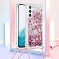 thumbnail image 2 of Long Crossbody Lanyard Clear Case for Samsung Galaxy A54 5G with Adjustable Neck Strap, Glitter Sparkly Bling Quicksand Phone Cover Cases for Samsung Galaxy A54 5G QKG Rose Gold, 2 of 14