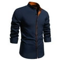 thumbnail image 2 of JTieacloth Button Down Shirt for Men 2025 Men's Casual Fashion Long Sleeved Shirt Blue, 2 of 5