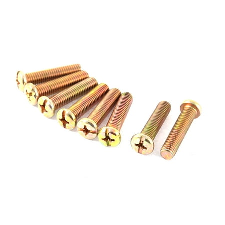 - Uxcell M8 x 35mm Full Thread Round Head Machine Screw Bolt Bronze Tone (8-pack)