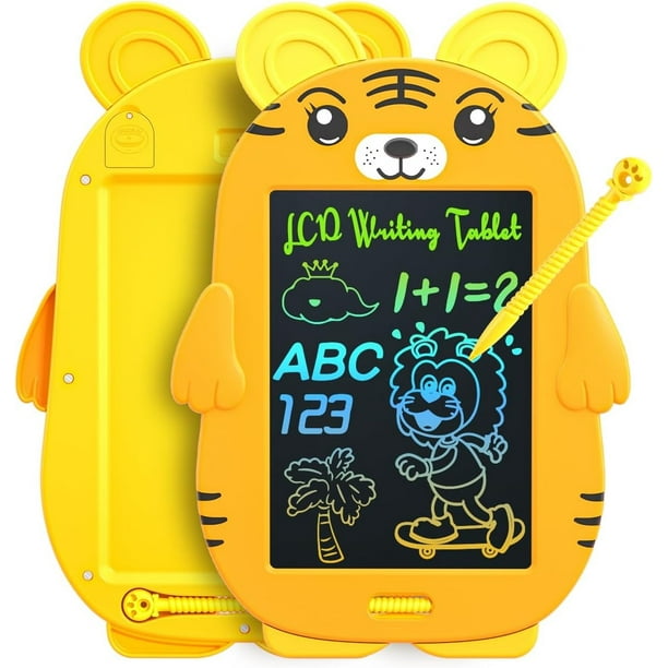 Tableta de escritura LCD, regalos para niños, niñas, juguetes para niños y niñas, tablero para garabatear colorido, tablero de dibujo, tablero de escritura, tigre