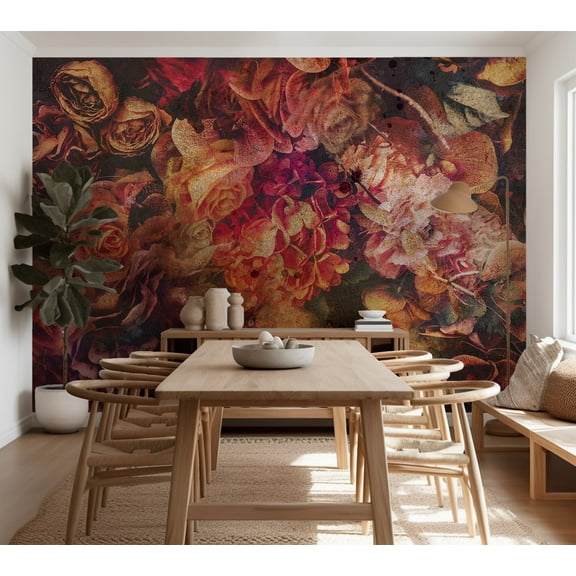 Floral Wallpaper Wall Mural - Vintage Flowers