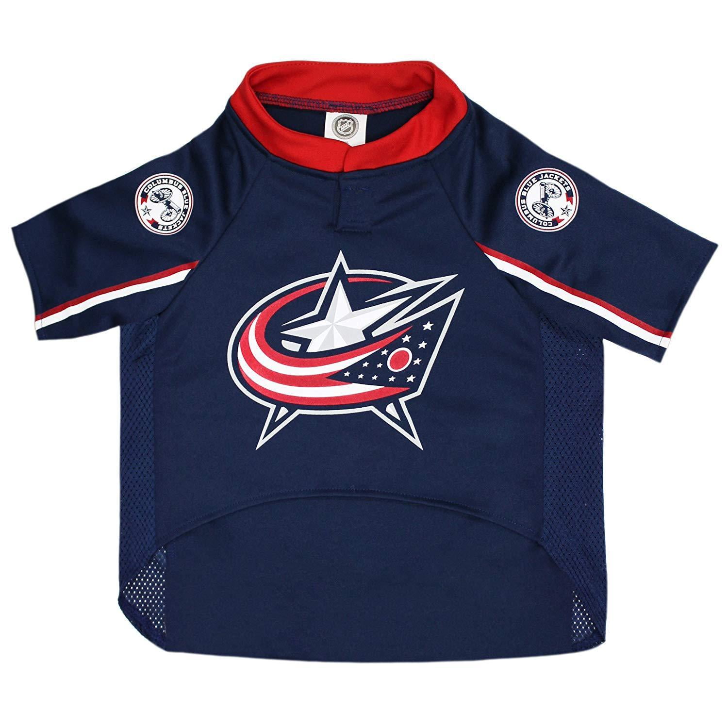 Pets First NHL Columbus Blue Jackets Mesh Jersey for Dogs and Cats - Licensed
