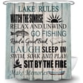 thumbnail image 3 of Lake Life RV Shower Curtains for Bathroom, Rustic Camper Fabric Shower Curtain Set, Nautical Cabin Camp Bathroom Accessories Lake House Decor for The Home, Hooks Included (72W X 72H), 3 of 6