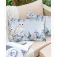 thumbnail image 4 of Waterproof Outdoor Throw Pillows with Inserts 12"x20" Set of 2,Christmas Blue Decorative Pillowcases for Couch Bedroom,Winter Owl Snowy Eucalyptus Leaves Poinsettia Pillow Covers for Sofa Living Room, 4 of 8