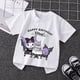 thumbnail image 5 of Ropa para niños Kuromi, linda camiseta de algodón para niña, camisetas blancas de dibujos animados para niño, camisetas de verano para bebé, lindas camisetas estampadas, regalo de disfraz, 5 of 5
