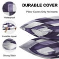 thumbnail image 4 of Waterproof Throw Pillow Covers Set of 2, 18x18 Inch Purple Geometric Decorative Pillowcases Outdoor Pillow Slip Cushion Covers Set for Couch Tent Vintage Oil Painting Contemporary, 4 of 7