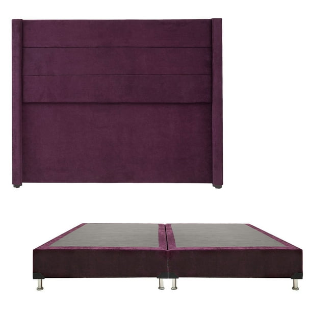 Box Base Cama King Size + Cabecera Lugo Morado