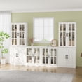 thumbnail image 2 of RichYa Kitchen Pantry Cabinet Set of 4,94" W Buffet Sideboard Coffee Bar with Glass Door Hutch,Modular Storage Cabinets with Display Shelves for Dining Room,White(BFFB), 2 of 10