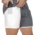 thumbnail image 1 of Men's Sportswear 2 In 1 Lightweight Cotton Training Shorts, Male Clothes For Gym Workout Yoga, 1 of 5
