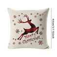 thumbnail image 3 of Christmas Pillow Cover 18X18 Inch Hand-Painted Elk Design, Linen Material Soft Skin-Friendly, Home Sofa Decorative Cushion Cover For Xmas Decoration Gift, 3 of 3