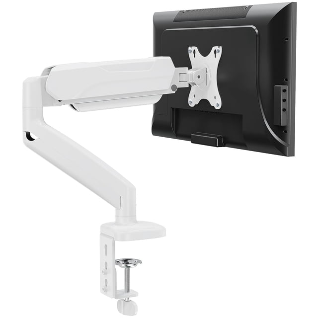 Soporte de escritorio para monitor MOUNTUP con resorte de gas único de 32 pulgadas, blanco