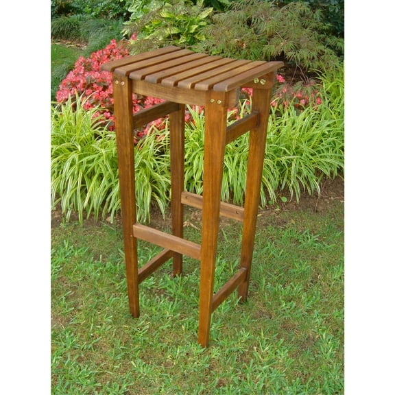 Highland Outdoor Acacia Bar Stools (Set of 2)