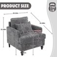 thumbnail image 3 of Tabaray Mid-Century Chenille Comfy Accent Chair with Cushion Back, Pillow, Comfy Lounge, Single Grey (Set of 2), 3 of 7