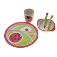 thumbnail image 3 of Yazoeia 5 Pcs / set Eco-friendly Bamboo Fiber Colorful Children Tableware Dishes Dinnerware (Red) MY320-26850, 3 of 13