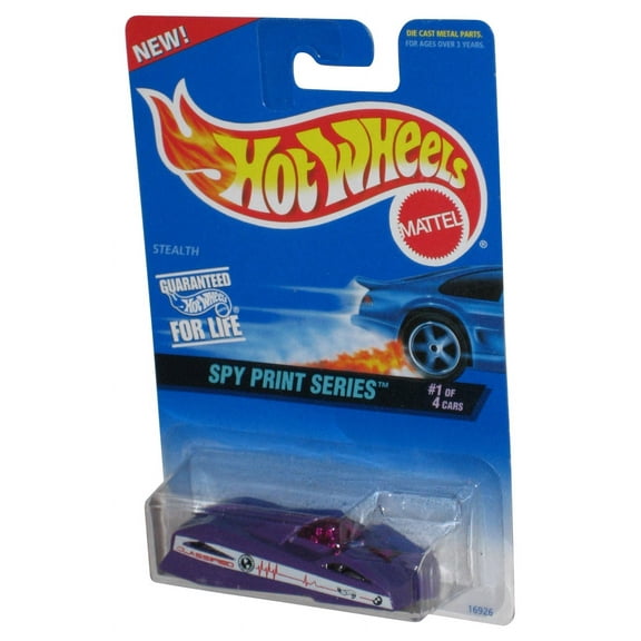 Hot Wheels Spy Print Series (1996) Purple Stealth Toy Car 1/4