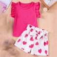 thumbnail image 4 of Toddler Outfits for Girls, Baby Girls Clothing Set Cute Cartoon Printed Short Sleeve Shorts 1T 2T 3T 4 T Baby Girls Summer Two Piece Set, 4 of 5