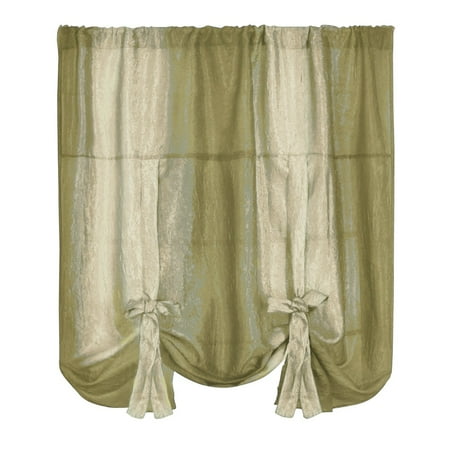 Ombre Shimmery Sheer 50 X63 Tie Up Shade Rod Pocket Curtain Panel