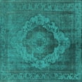 thumbnail image 1 of Ahgly Company Indoor Square Oriental Turquoise Blue Industrial Area Rugs, 8' Square, 1 of 4