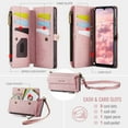thumbnail image 2 of TECH CIRCLE Wallet Case for Samsung Galaxy A16 5G RFID Blocking 9-Card Holder Soft PU Leather Magnetic Snap Shoulder Strap Zipper Pocket Stand Case Fit for Galaxy A16 5G for Women,Pink, 2 of 5