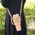 thumbnail image 6 of PU Leather Water Bottle Holder Travel Essential Water Bottle Sling Bag with Adjustable Strap for Stanley 30oz & 40oz Tumbler, 6 of 6