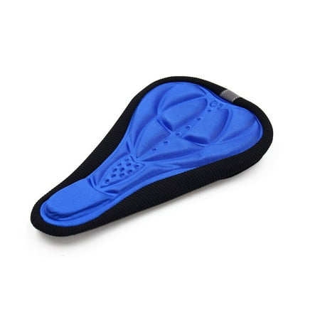 Blue 3D Soft Gel Silicone  Saddle Pad Cushion Cover for Cycling Bike