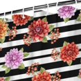 thumbnail image 3 of Strawberry and Blossom Blue Pattern Modern Waterproof Shower Curtain Set with 12 Hooks, Washable Decorative Bathroom Shower Curtain, 3 of 6