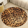 thumbnail image 4 of Leopard Print Pattern Floral Medallion Round Rug - Small Round Area Rug, Soft Non-Slip Machine Washable Bedroom Mat Indoor Accent Entry Carpet for Office Desk Dorm Hallway, 4 of 6