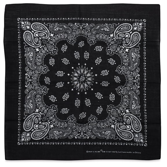 Carolina Paisley Bandana - Black