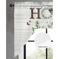 thumbnail image 2 of Eucalyptus Leaves Swag Valances for Windows, Small Curtains Drapes, Farmhouse Botanical Plants Wooden Grain Kitchen Window Curtains Over Sink Window Treatment Valance for Bedroom/Bathroom 56"x36", 2 of 5