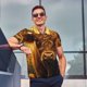thumbnail image 4 of Balery Sunset Sunflower Cow A Camisa Polo de Hombre con Estampado, de Manga Corta y Tejido Medio, Camisa Tipo Golf Polo-Large, 4 of 6