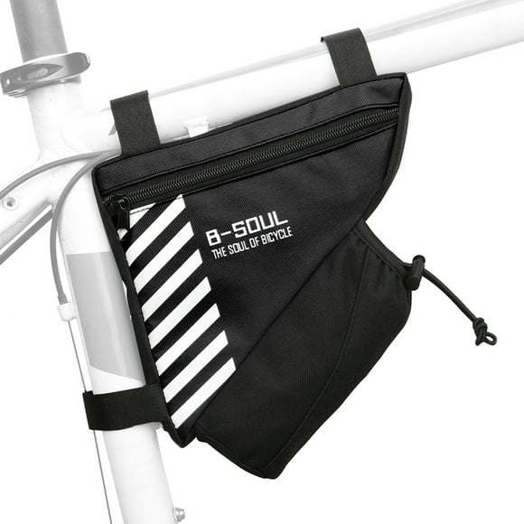 B-SOUL YA224 Cycling Triangle Bag with Water Bottle Holder - Lightweight Polyester, Multiple Colors (Black, Blue, Grey, Red, Yellow & Green) - Compact Design 20.5x18x5cm