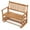 Natural, variant on Gymax Patio Glider Loveseat Chair Swing Rocking Bench w/ Curved Backrest & Slatted Seat Gray