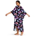thumbnail image 3 of DISNIMO Butterfly Flower Print Kaftan Dress for Women Plus Size Summer Swimsuit Cover ups V Neck Batwing Sleeve Bathing Suit Coverups Casual Loose Caftan Dresses, 3 of 7