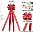 thumbnail image 2 of Christmas Tree Topper Bow, Red, 52 x 13 Inches, Polyester, Modern Style, Perfect for Christmas, Holiday, Thanksgiving, Home Party Decor, 2 of 13