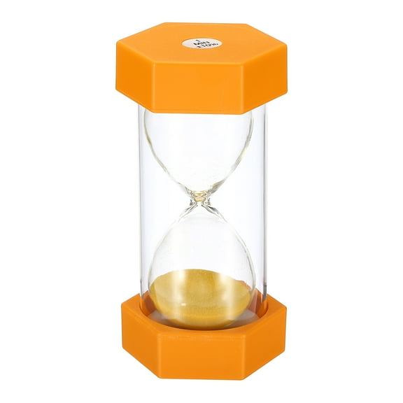 Uxcell 1 Minute Sand Timer, Hexagon Small Sandy Clock, Count Down Sand Glass Orange