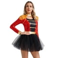 thumbnail image 2 of iixpin Womens Circus Ringmaster Costume Sequins Tulle Tutu Dress Halloween Cosplay Party Fancy Dress Red M, 2 of 7