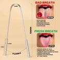 thumbnail image 2 of Raspador de lengua con estuche de viaje - Paquete de 2, combate el mal aliento, 100% acero inoxidable de grado médico, ideal para el cuidado bucal, limpiador de lengua para adultos y niños, fácil de Namotu XMWJ194, 2 of 7