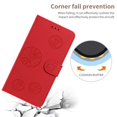 thumbnail image 5 of PU Leather Wallet Case for iPhone 17e 6.1", Daisy Embossed Flip Folio Cover with Card Slots, Magnetic Closure Phone Case,Red,For iPhone 17e, 5 of 6