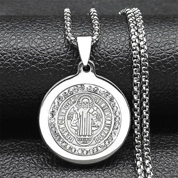 Catholic Virgin Mary Guadalupe Medal Necklace for Women Men 14K White Gold Christian Chain Jewelry collar