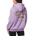 thumbnail image 4 of Christian Hoodies for Women 2025 Jesus Loves You Hoodie Zip Up Hoodie with Pockets Hooded Sweatshirt Women Jacket, 4 of 7
