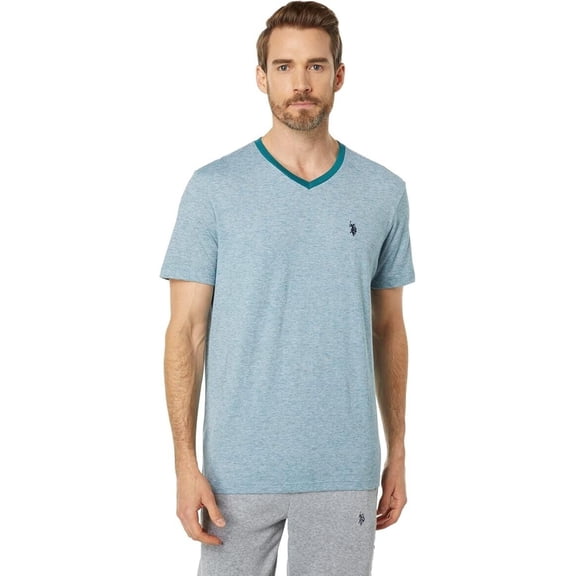 U.S. Polo Assn. T-Shirt Men's Small Teal Heather V-Neck Short Sleeve JDM468