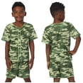 thumbnail image 2 of Saint Eve Kids Boys Pajamas, 2 Piece PJ Set Button Down Sport Jersey with Shorts - Green Camo, 2 of 6