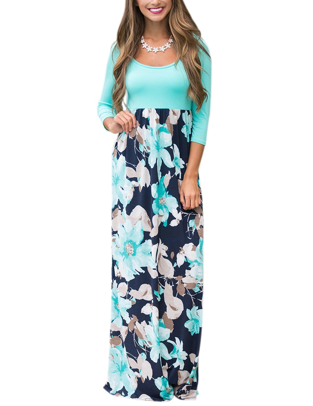 quarter sleeve maxi dress