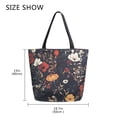 thumbnail image 5 of FORMRS Womens Canvas Tote Bag with Zipper Inner Pocket Shoulder Handbag, Black Floral Pattern, 5 of 7