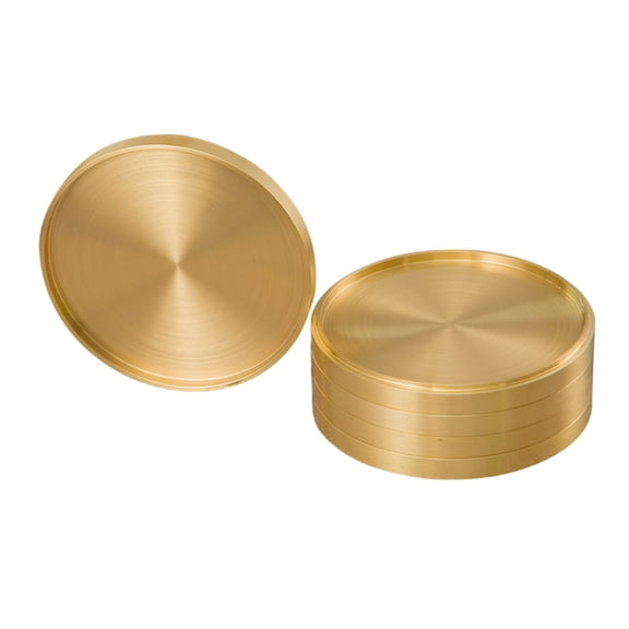 5Pcs Brass Storage Tray Decorative Coasters Heat Insulation Mat Round Jewelry Display Plate Ceremony Accessories